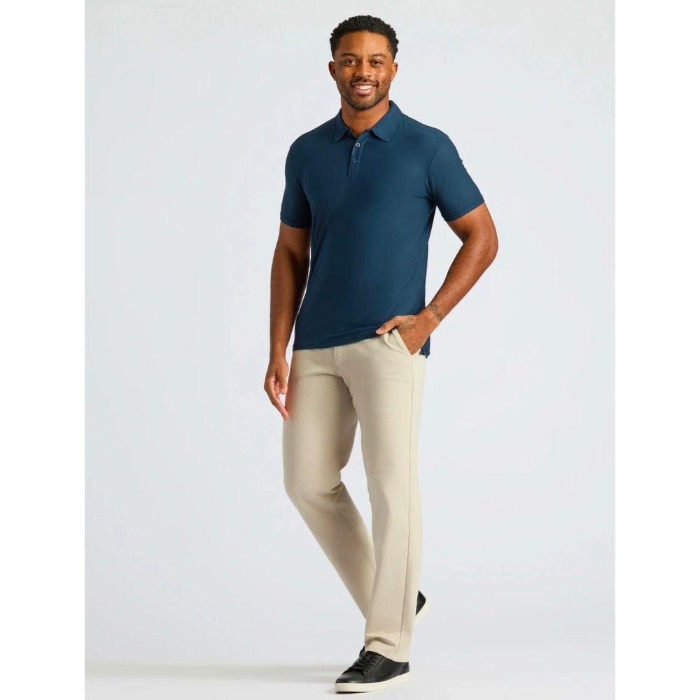 True Classic Mens Small Navy Blue Short Sleeve Active Polo 2.0 Stretch